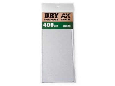 Dry Sandpaper 400 Grit. 3 units 