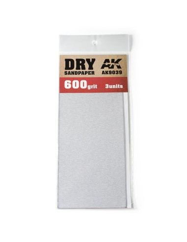 Dry Sandpaper 600 Grit. 3 units 