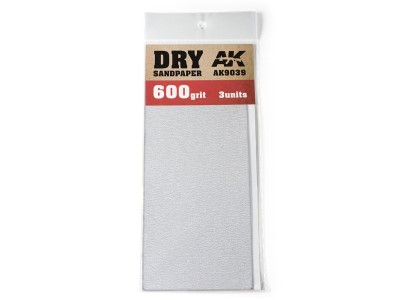 Dry Sandpaper 600 Grit. 3 units 