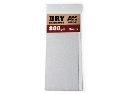 Dry Sandpaper 800 Grit. 3 units 