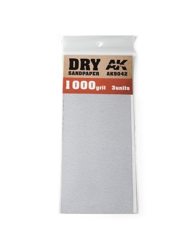 Dry Sandpaper 1000 Grit. 3 units 