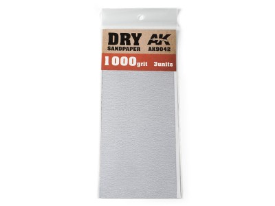 Dry Sandpaper 1000 Grit. 3 units 