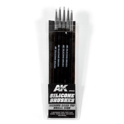 SET 5 PINCELES DE SILICONA DUREZA MEDIA. TAMAÑO PEQUEÑO / SET OF 5 SILICONE BRUSHES MEDIUM HARD TIP SMALL 