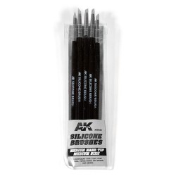 SET 5 PINCELES DE SILICONA DUREZA MEDIA. TAMAÑO MEDIO / SET OF 5 SILICONE BRUSHES MEDIUM HARD TIP MEDIUM 