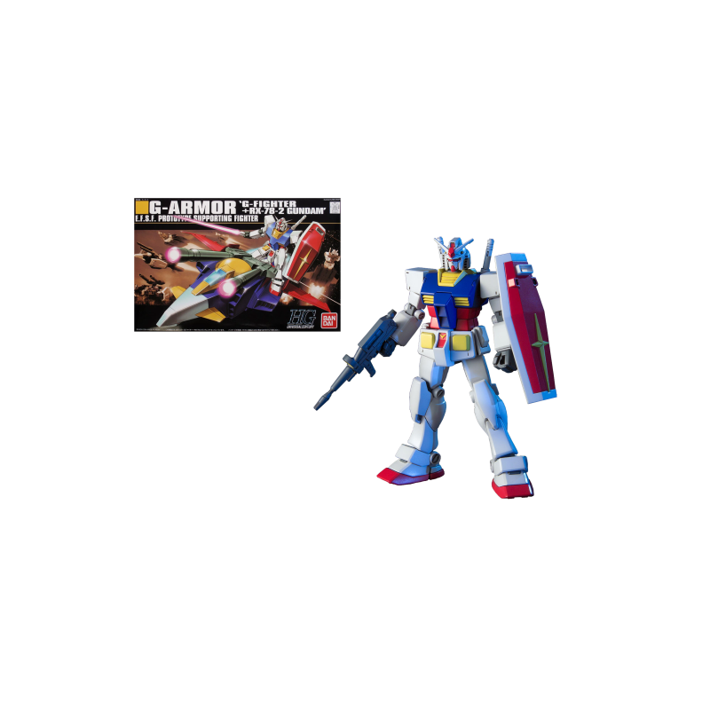 GUNDAM - HGUC 1/144 G-Armor G-Fighter + RX-78-2 Gundam - Model Kit