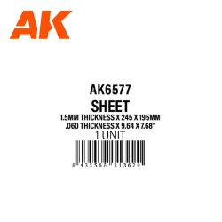 1.5mmthickness x 245 x 195mm - STYRENE SHEET 