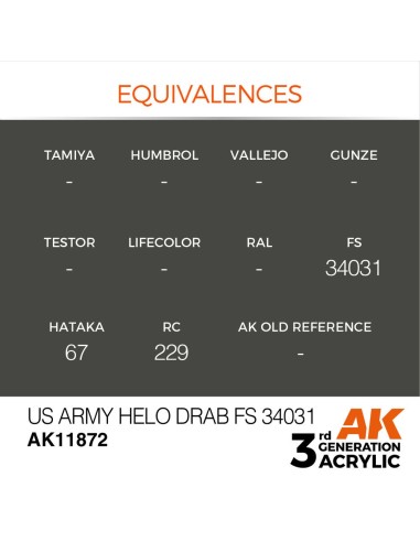 US Army Helo Drab FS 34031 