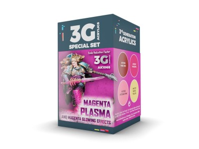 WARGAME COLOR SET. MAGENTA PLASMA AND GLOWING EFFE 