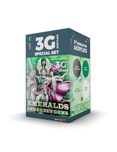 WARGAME COLOR SET. EMERALDS AND GREEN GEMS 