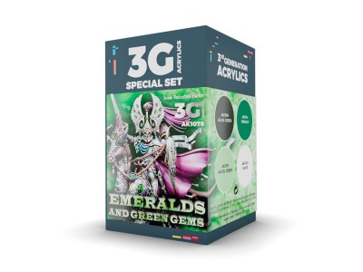 WARGAME COLOR SET. EMERALDS AND GREEN GEMS 