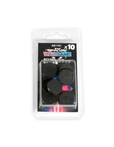 PLASTIC WARGAME BASES. ROUND BASE 25mm 