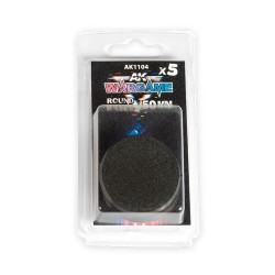 PLASTIC WARGAME BASES. ROUND BASE 50mm 
