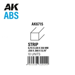 Strips 0.75 x 2.00 x 350mm - ABS STRIP 