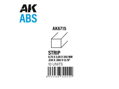 Strips 0.75 x 2.00 x 350mm - ABS STRIP 
