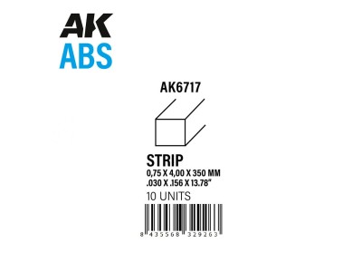 Strips 0.75 x 4.00 x 350mm - ABS STRIP 