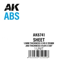 1.5mm thickness x 245 x 195mm - ABS SHEET 
