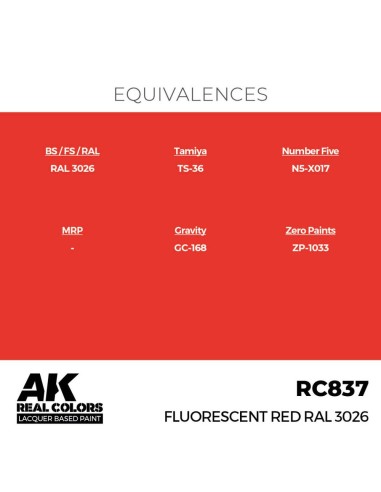Real Colors: Fluorescent Red RAL 3026 17 ml. 