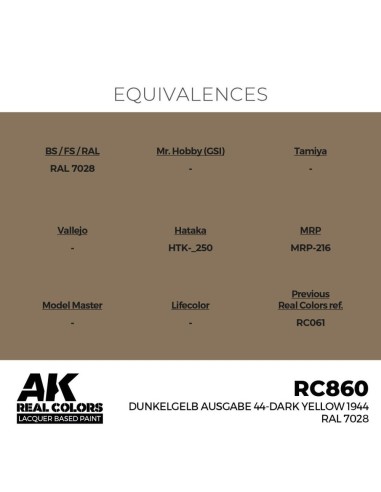 Real Colors: Dunkelgelb Ausgabe 44-Dark Yellow 1944 RAL 7028 17 ml. 
