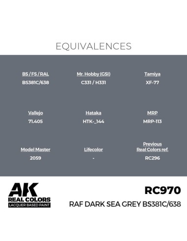 Real Colors: RAF Dark Sea Grey BS381C/638 17 ml. 