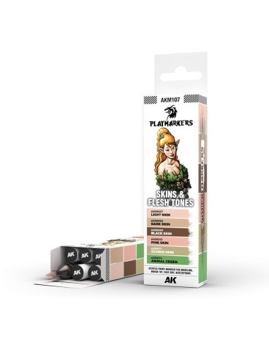 PLAYMARKERS SET - SKIN & FLESH TONES (6 ref.) 