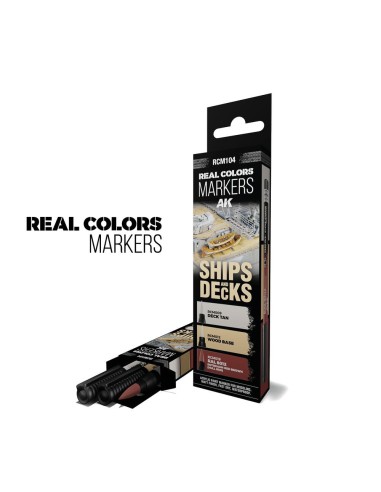 SHIPS & DECKS - SET 3 REAL COLORS MARKERS 