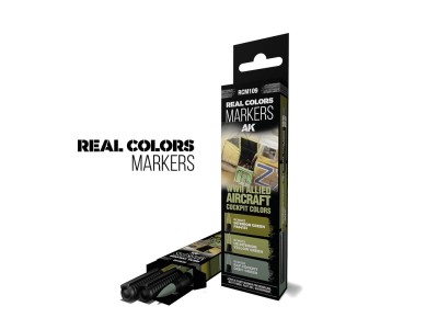 WWII ALLIED AIRCRAFT COCKPIT COLORS - SET 3 REAL COLORS MARKERS 