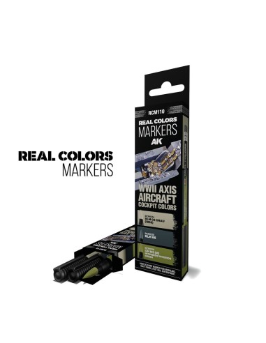 WWII AXIS AIRCRAFT COCKPIT COLORS - SET 3 REAL COLORS MARKERS 