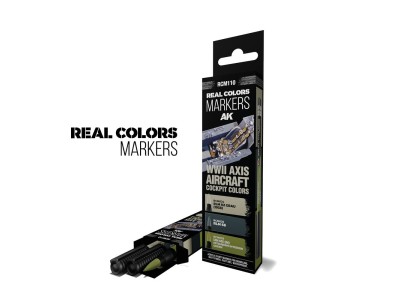 WWII AXIS AIRCRAFT COCKPIT COLORS - SET 3 REAL COLORS MARKERS 