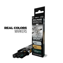 WWII AXIS AIRCRAFT SQUIGGLE CAMOUFLAGE COLORS - SET 3 REAL COLORS MARKERS 