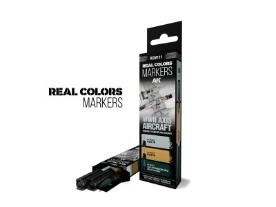 WWII AXIS AIRCRAFT SQUIGGLE CAMOUFLAGE COLORS - SET 3 REAL COLORS MARKERS 