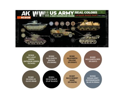 WWII US Army & USMC Camouflage Colors SET 