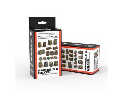 BARRELS & BOXES  WARGAME SET (RESIN 30-35MM) 