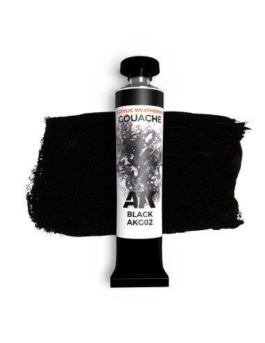 BLACK - AK GOUACHE 20 ml. 
