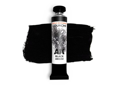 BLACK - AK GOUACHE 20 ml. 