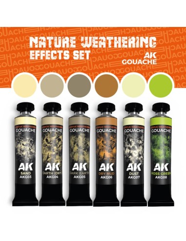 NATURE WEATHERING EFFECTS SET - AK GOUACHES 