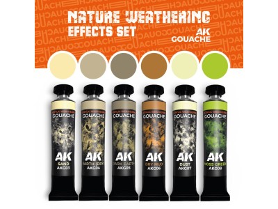 NATURE WEATHERING EFFECTS SET - AK GOUACHES 