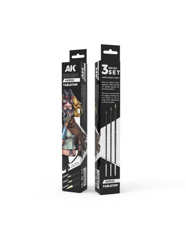 TABLETOP SYNTETHIC BRUSHES SET (3 brushes) 