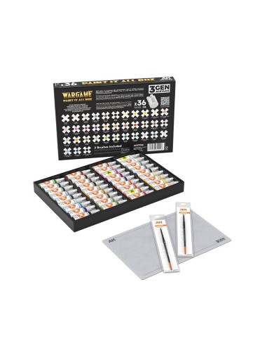 WARGAME PAINT IT ALL BOX 36 COLORS 3GEN 