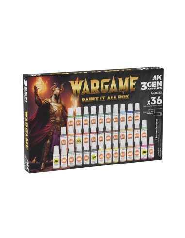 WARGAME PAINT IT ALL BOX 36 COLORS 3GEN 
