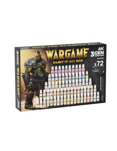 WARGAME PAINT IT ALL BOX 72 COLORS 3GEN 
