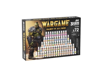 WARGAME PAINT IT ALL BOX 72 COLORS 3GEN 