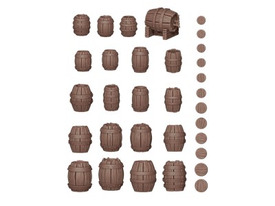 WOOD BARRELS - BASING BITS 32 pieces 