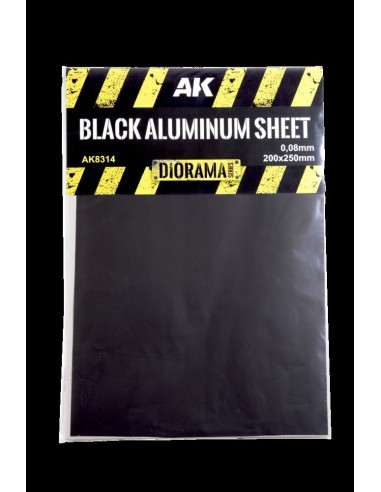BLACK ALUMINIUM SHEET 150UM 200x250mm 