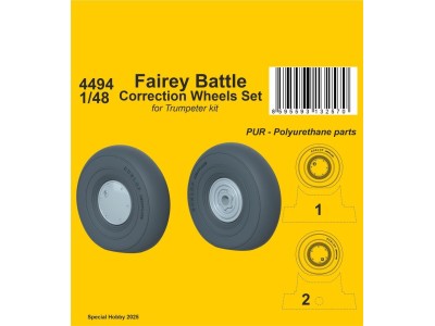 Fairey Battle Correction Wheels Set for Trumpeter kit 