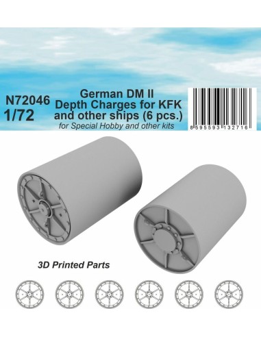 German DM II Depth Charges (6 pcs.) for KFK and other ships for Special Navy kit 