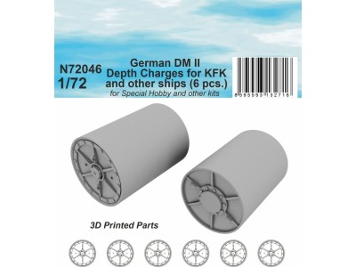 German DM II Depth Charges (6 pcs.) for KFK and other ships for Special Navy kit 