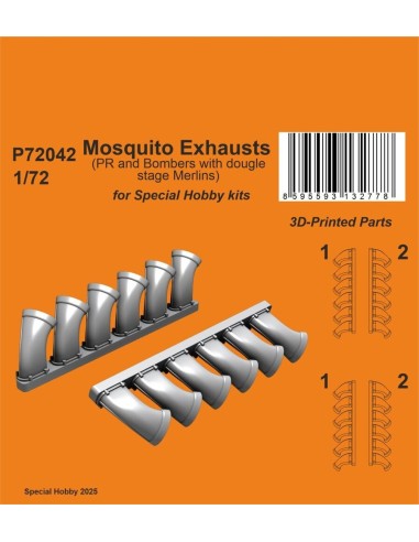 Mosquito Exhausts (PR and Bombers with two stage Merlins) 