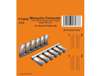 Mosquito Exhausts (PR and Bombers with two stage Merlins) 
