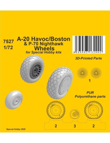 A-20 Havoc/Boston/ P-70 Nighthawk Wheels for Special Hobby 