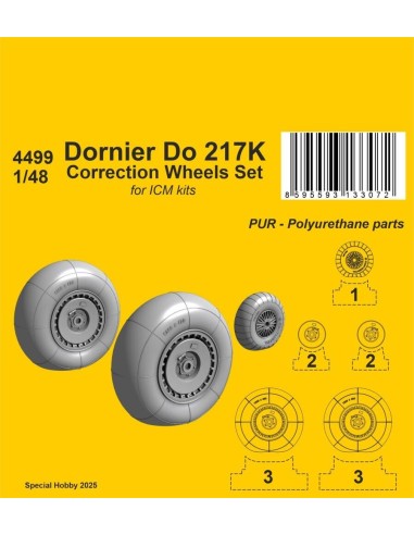 Dornier Do 217 Wheels Correction Set for ICM 